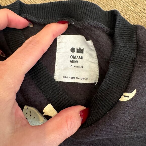 Omami Mini Kids Black Sweatshirt With Moon Print Design US6/Euro 114-130 - Picture 4 of 7